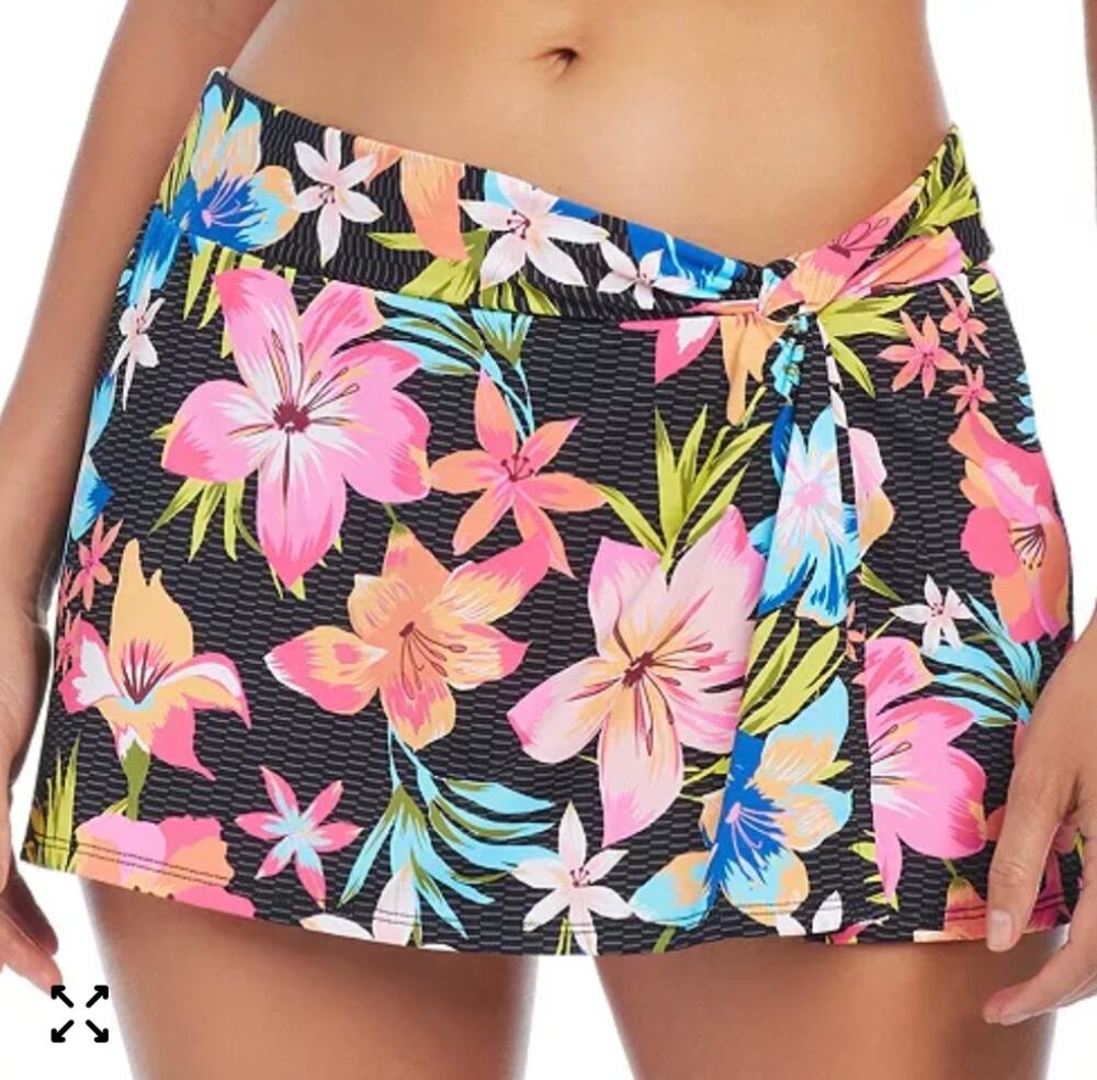 Bleu Rod Beattie Sweet Escape Draped Hipster Swim Skirt Skort 22W NWT
